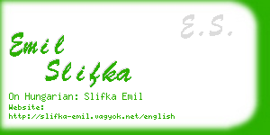 emil slifka business card